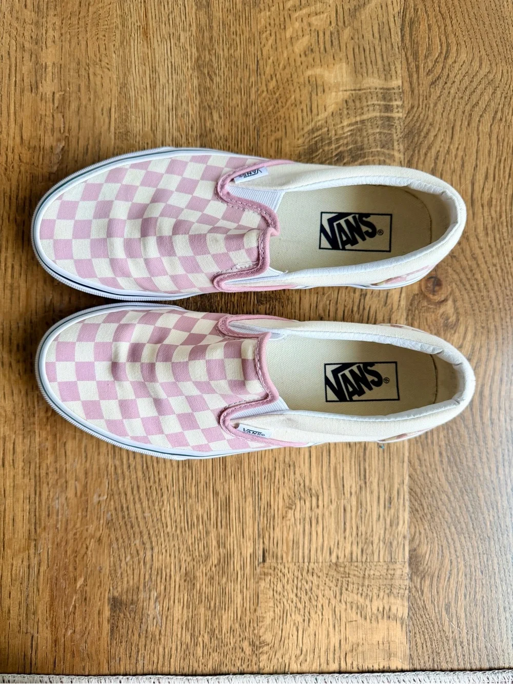 Vans Classic Pink and White Checkerboard Slip On Sneakers Women’s Size 8.5 - Picture 5 of 7